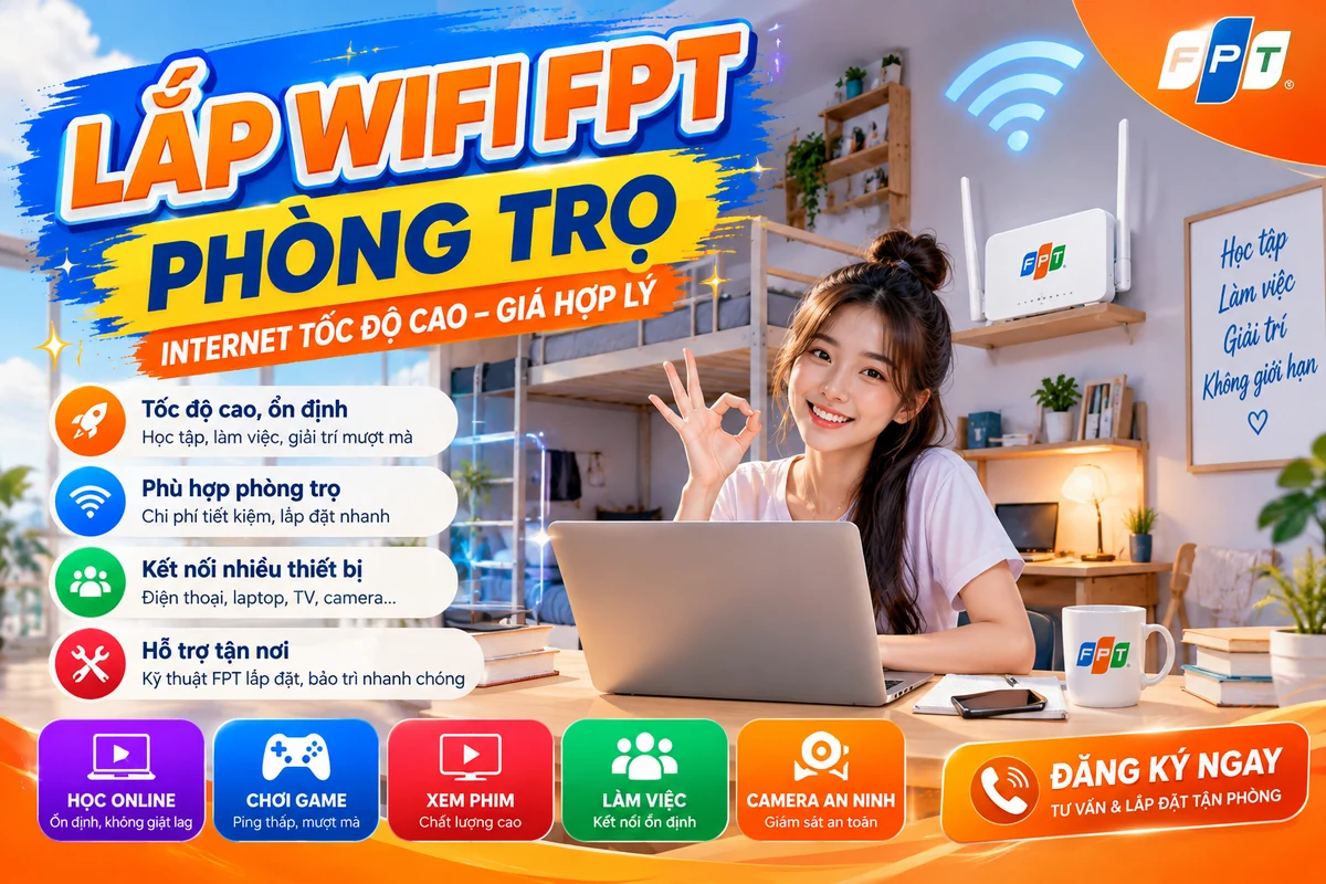Lắp WiFi FPT Phòng Trọ
